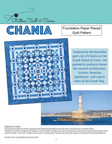 Chania Quilt Pattern - Digital Download