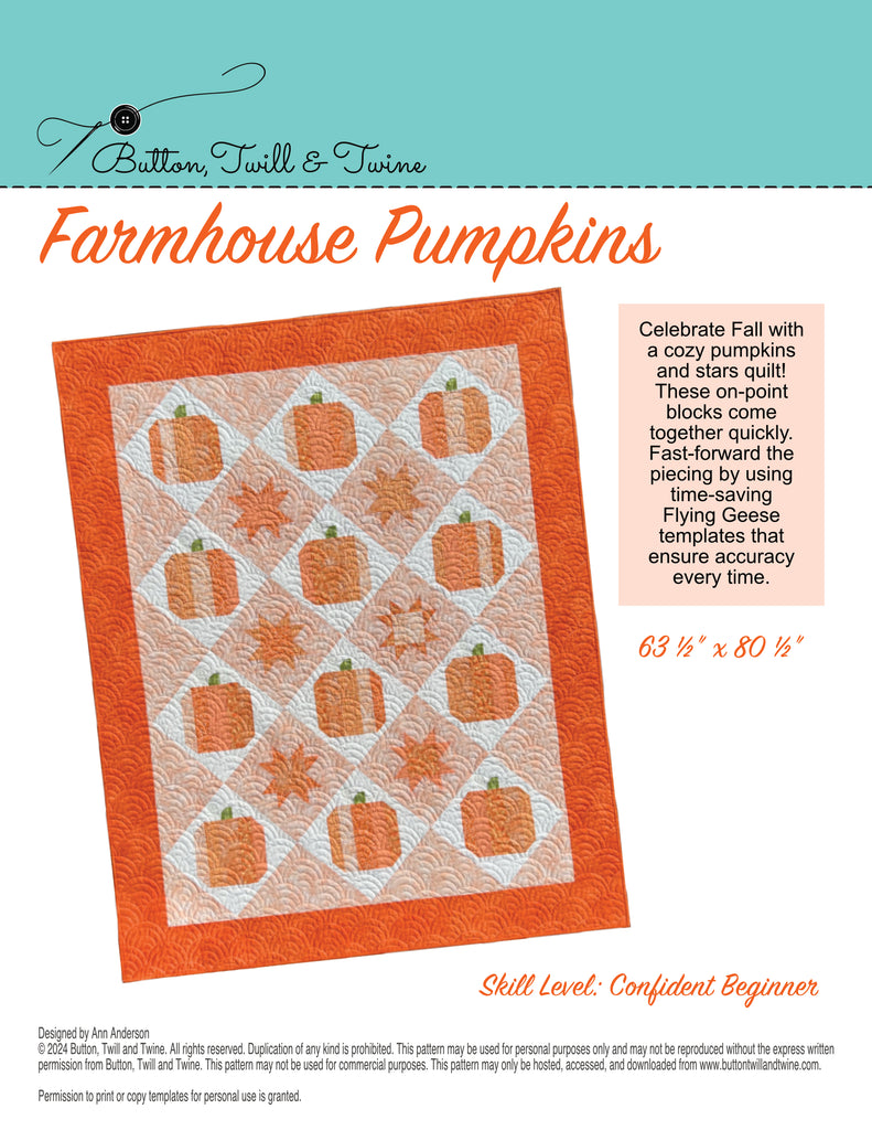 Farmhouse Pumpkins Quilt Pattern – Button, Twill and Twine: Quilt Patterns and Longarming Services farmhouse-pumpkins-quilt-pattern-button-twill-and-twine-quilt-patterns-and-longarming-services
