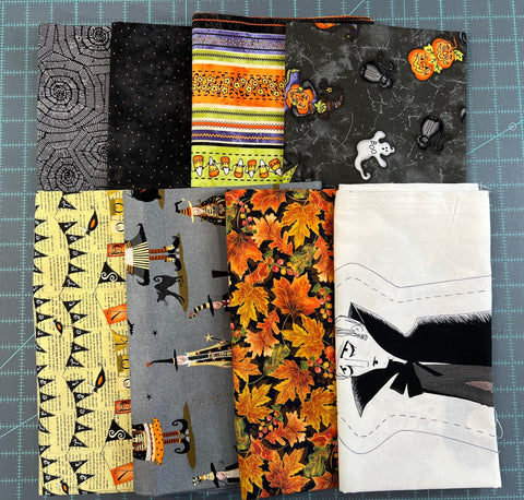 8 Assorted Halloween Fabric Bundle